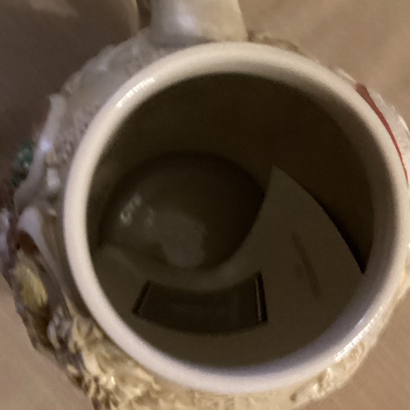 New Avon Holiday Santa Stein with Red and Gold Accents